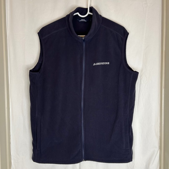 Lands' End Outfitters Greystone Fleece Vest Mens Size L Full Zip Sleeveless - Picture 1 of 11
